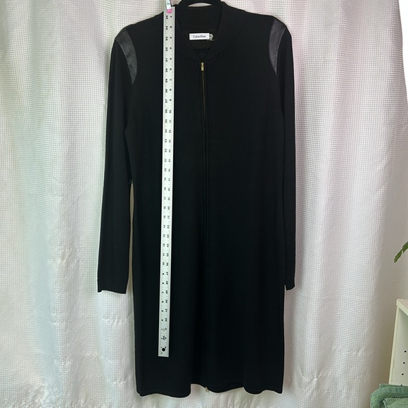 Calvin Klein Black Knit Dress with Gold Zipper, Size XL - Picture 2 of 14